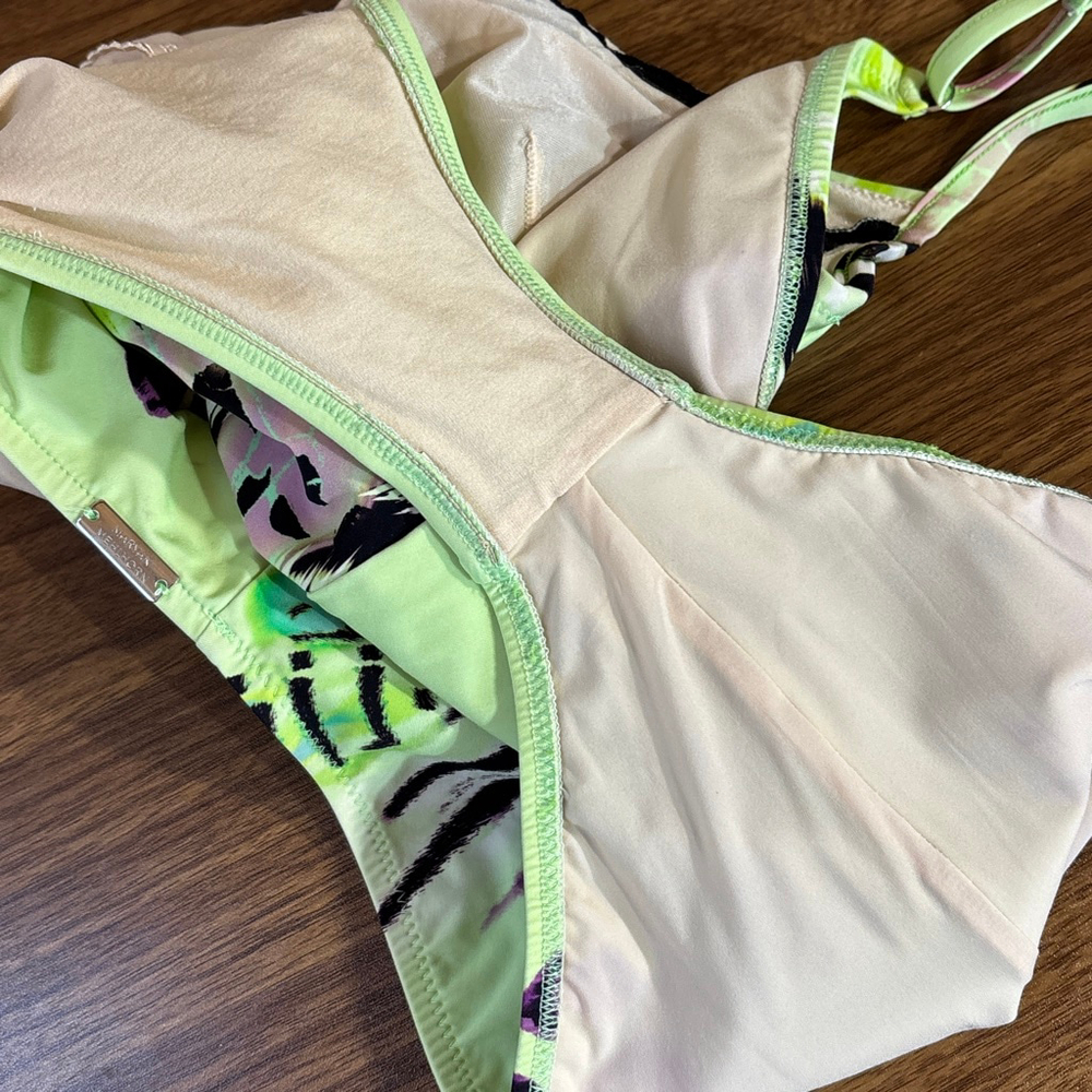Maryan Melhorn One Piece Swimsuit Women’s Size 8 Green Black D Cup Animal Print - Picture 7 of 12